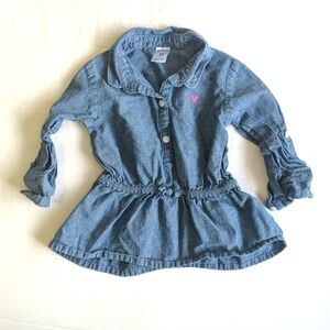 carter's cotton chambray peplum popover tunic top 18 months baby girl